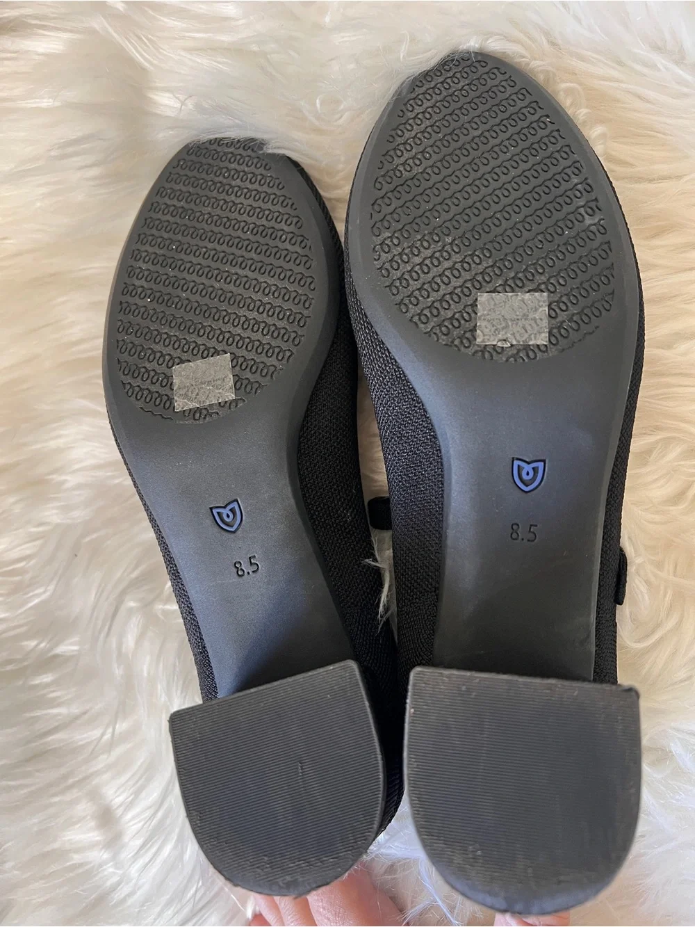 Rothy's Black Mary Jane Block Heel with Silver Buckle